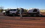 03-Heidi enjoys morning tea on the Tanami